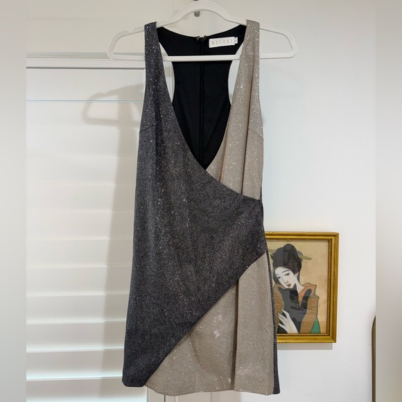 Meshki lizzy two tone wrap mini dress nwot - Picture 6 of 11